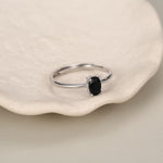 Black Onyx Prong Set Oval Cut Gemstone Ring