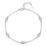 White Opal Oval Station Bracelet