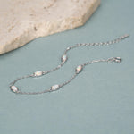 White Opal Oval Station Bracelet