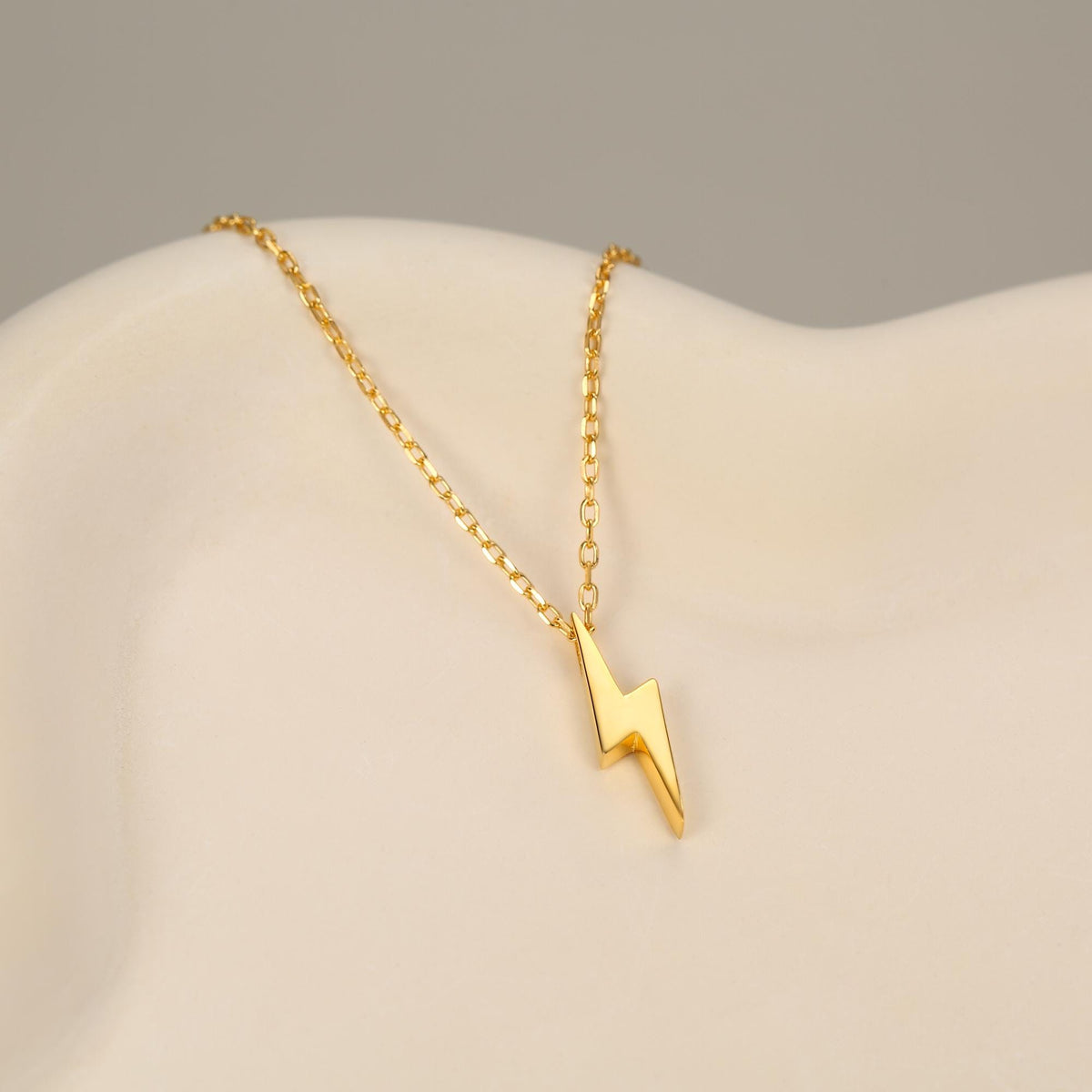 Tiny Lightning Bolt Pendant Necklace