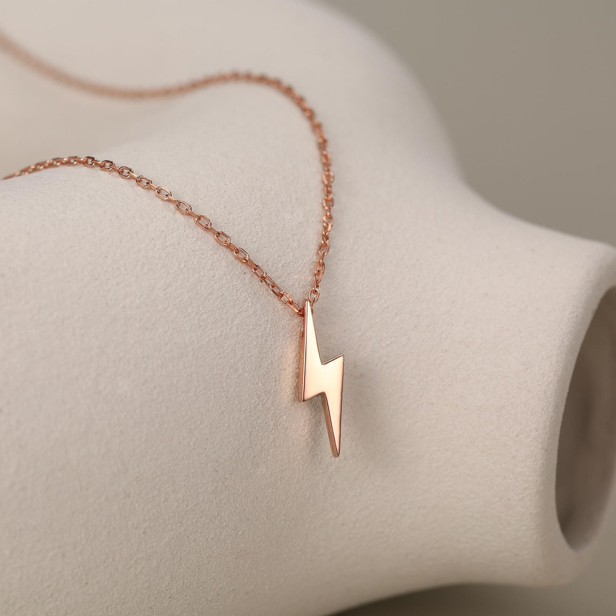 Tiny Lightning Bolt Pendant Necklace