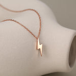 Tiny Lightning Bolt Pendant Necklace