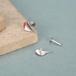 Sterling Silver Mismatched Bird 16G Flat Back Earrings