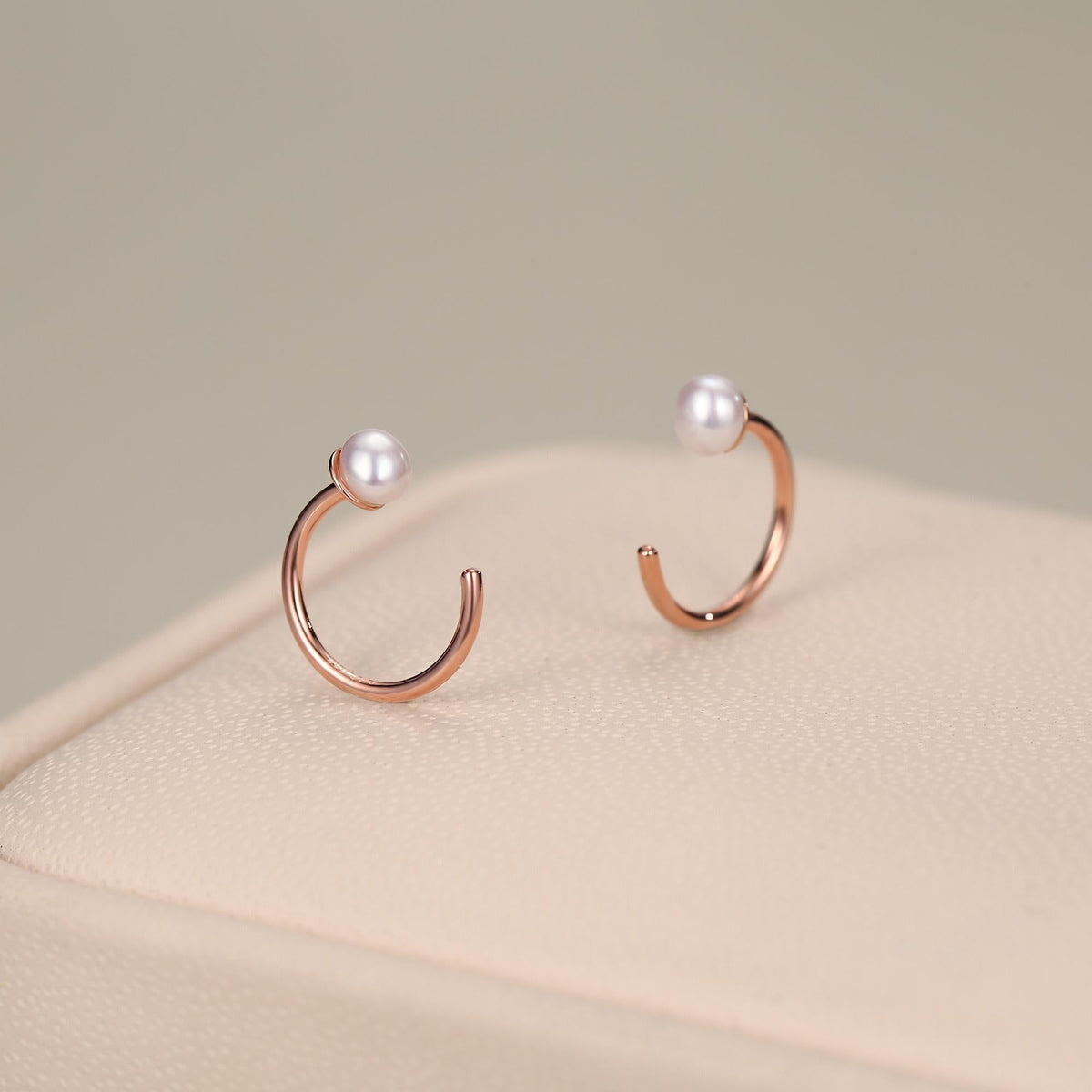 Sterling Silver Natural Pearl Open Hoop Earrings