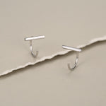 Sterling Silver Bar Open Hoop Earrings