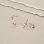 Sterling Silver Bar Open Hoop Earrings