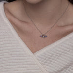 Tanzanite Blue CZ Bubble Pendant Necklace