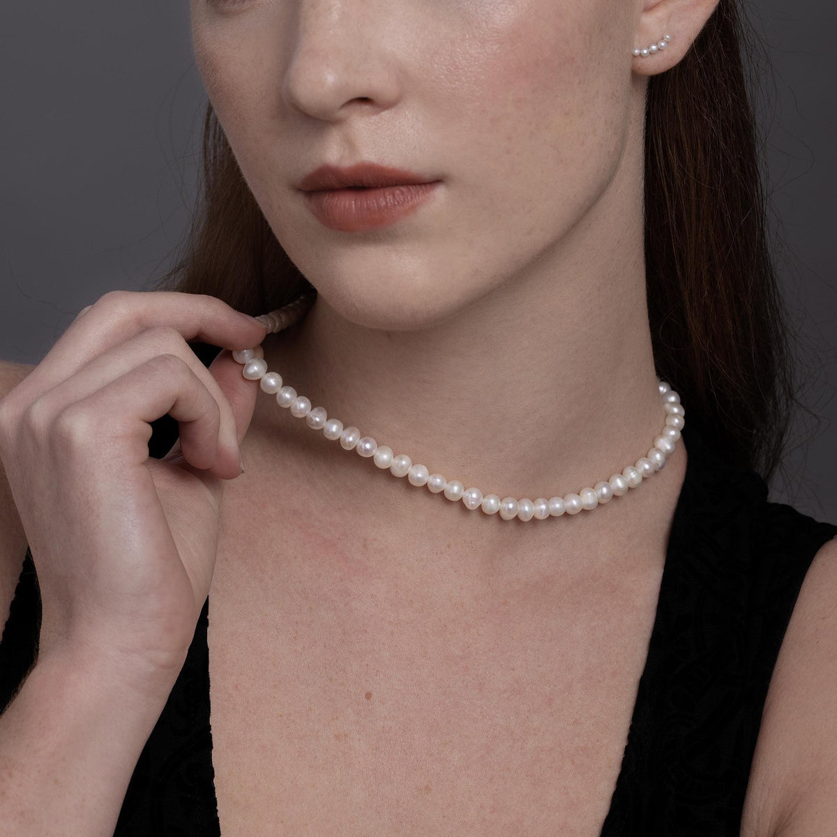 Freshwater Pearl Strand Chain Necklace