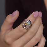 Citrine CZ Oval Cut Gemstone Ring