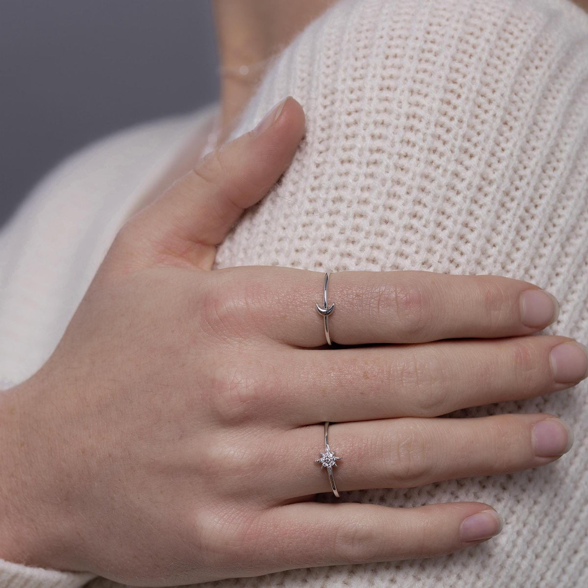 Extra Tiny Little Moon Skinny Ring
