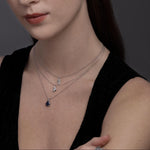 Moss Agate Pear Pendant Necklace