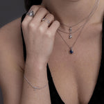 Moss Agate Pear Pendant Necklace