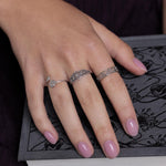 Sterling Silver Floral Cutout Adjustable Ring