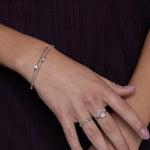 Double Layer Heart Bracelet with Cable Chain