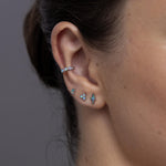 Blue Opal Ear Cuff in Sterling Silver, Silver or Gold, Simple Piercing Free Earrings, Minimalist Ear Cuff, Opal Ear Cuff