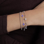 Freshwater Pearl and Silver Station Bracelet