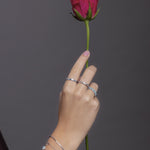 Cute Forget-me-not Enamel Flower Band Ring