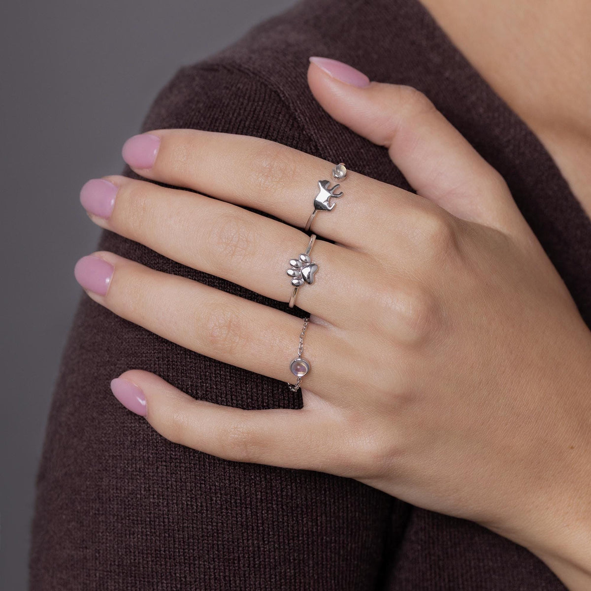 Paw Print Motif Ring