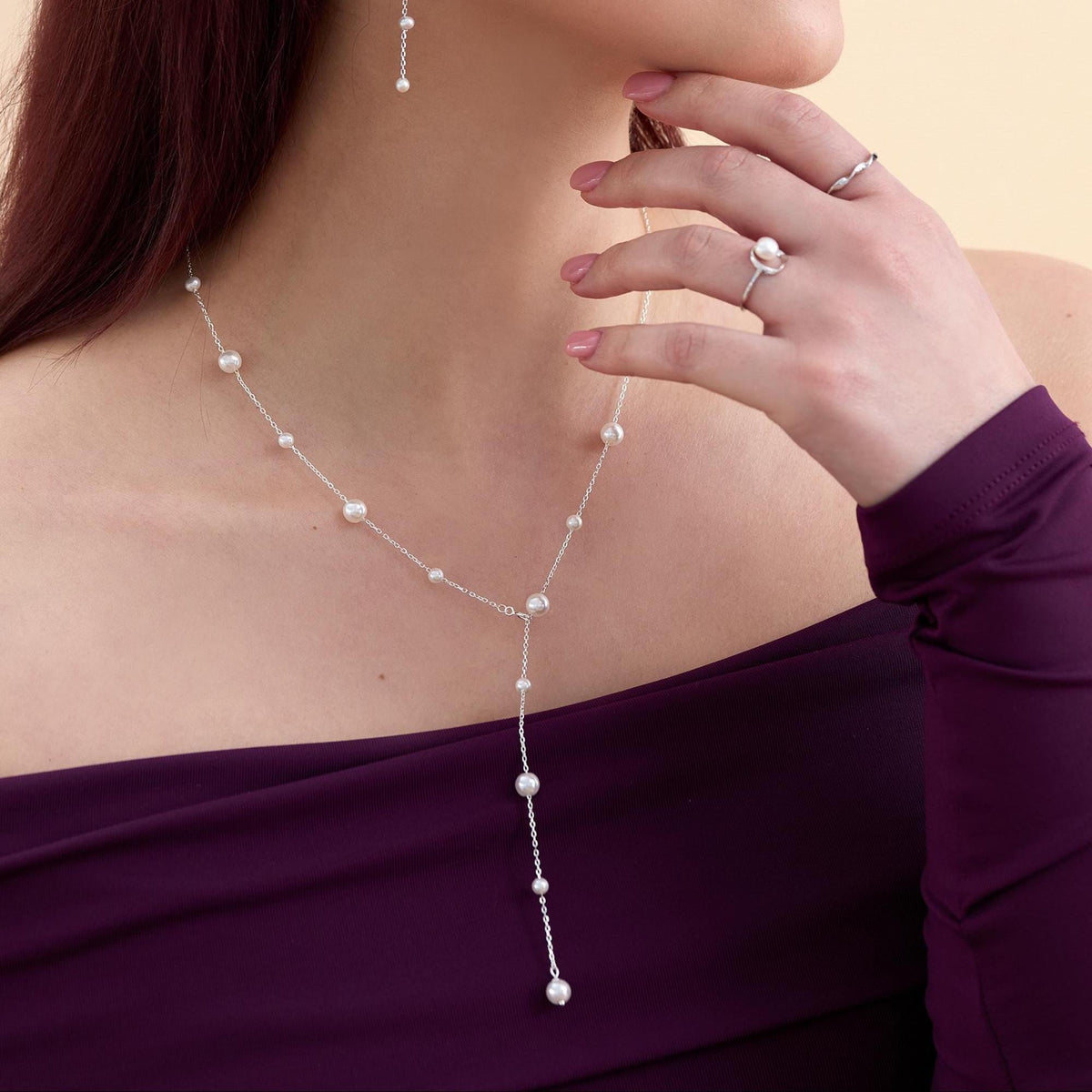 Mother of Pearl Convertible Lariat Necklace