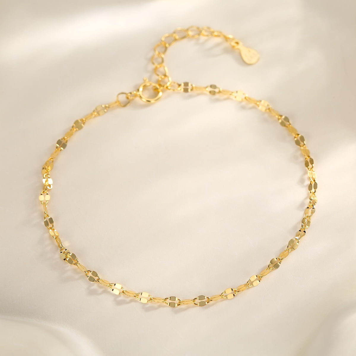 Dainty Disk Chain Bracelet