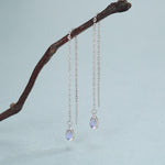 Sterling Silver Moonstone Droplet Ear Threader Earrings