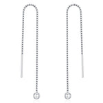 Minimalist Ball Threaders Earrings in Sterling Silver, 8cm Ball Ear Threaders, Silver, Gold or Rose Gold