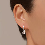 Detachable Sailing Boat Charm Huggie Hoop Earrings
