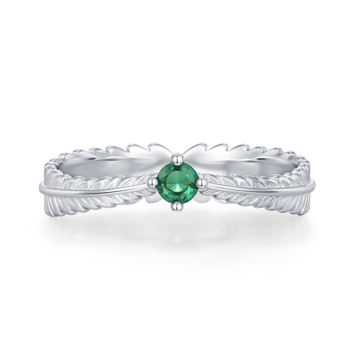 Fern Leaf CZ Eternity Ring