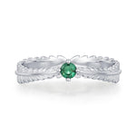 Fern Leaf CZ Eternity Ring