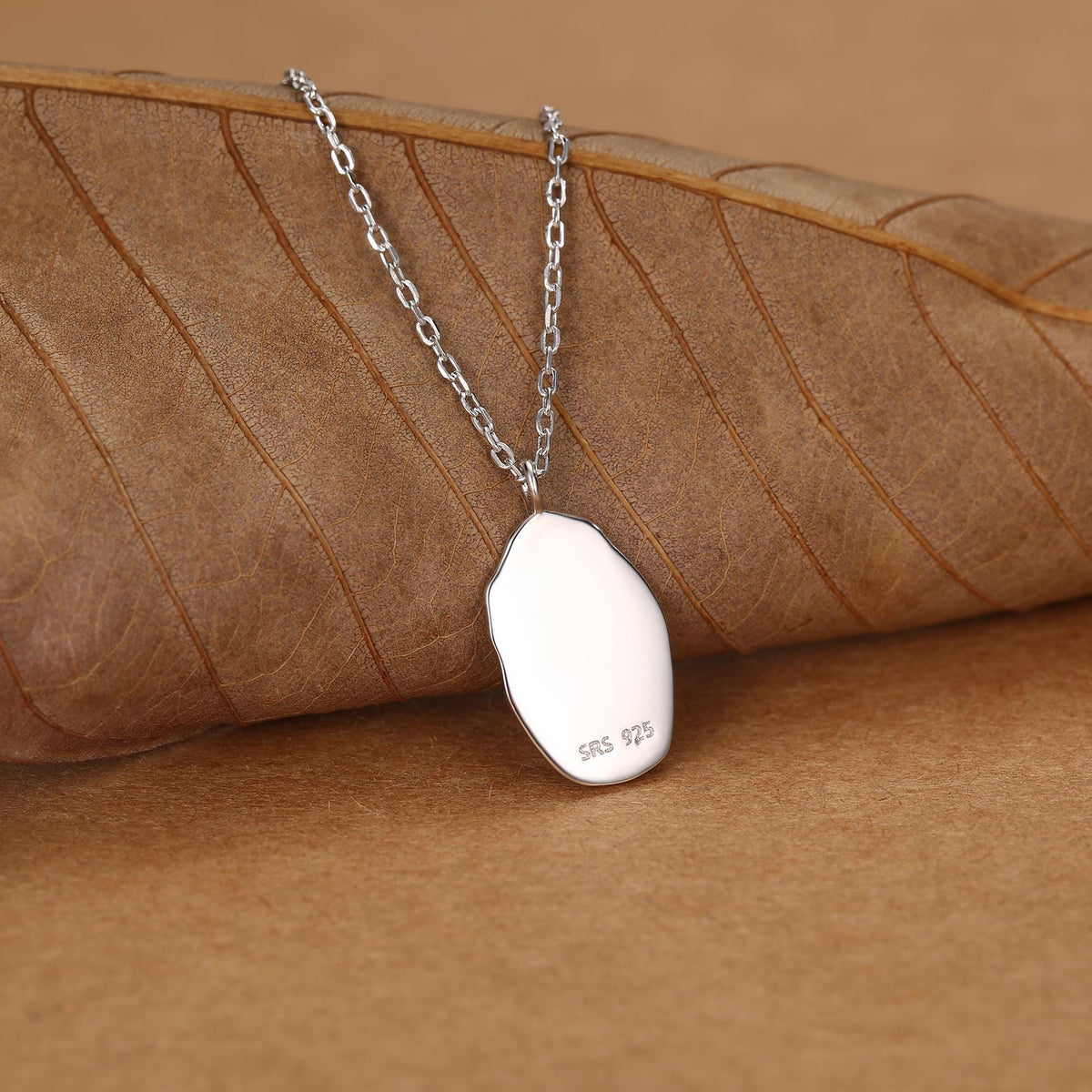 Snowdrop Birth Flower Oval Pendant Necklace