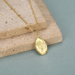 Poppy Flower Oval Pendant Necklace