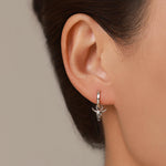 Sterling Silver Mismatched Bird and Bull Skull Earring Charms for Hoop Earrings