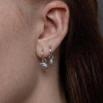 Sterling Silver Hand Huggie Hoops, Silver or Gold, Detachable Cute Hand Hoop Earrings, Palm Earrings