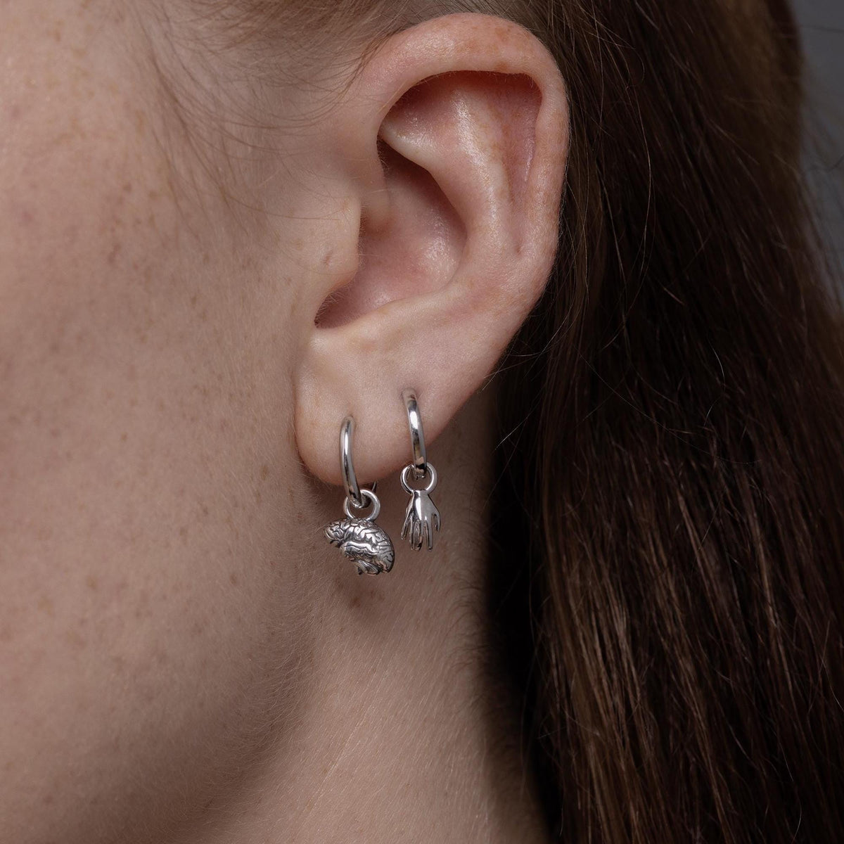 Anatomical Brain Hoop Earrings