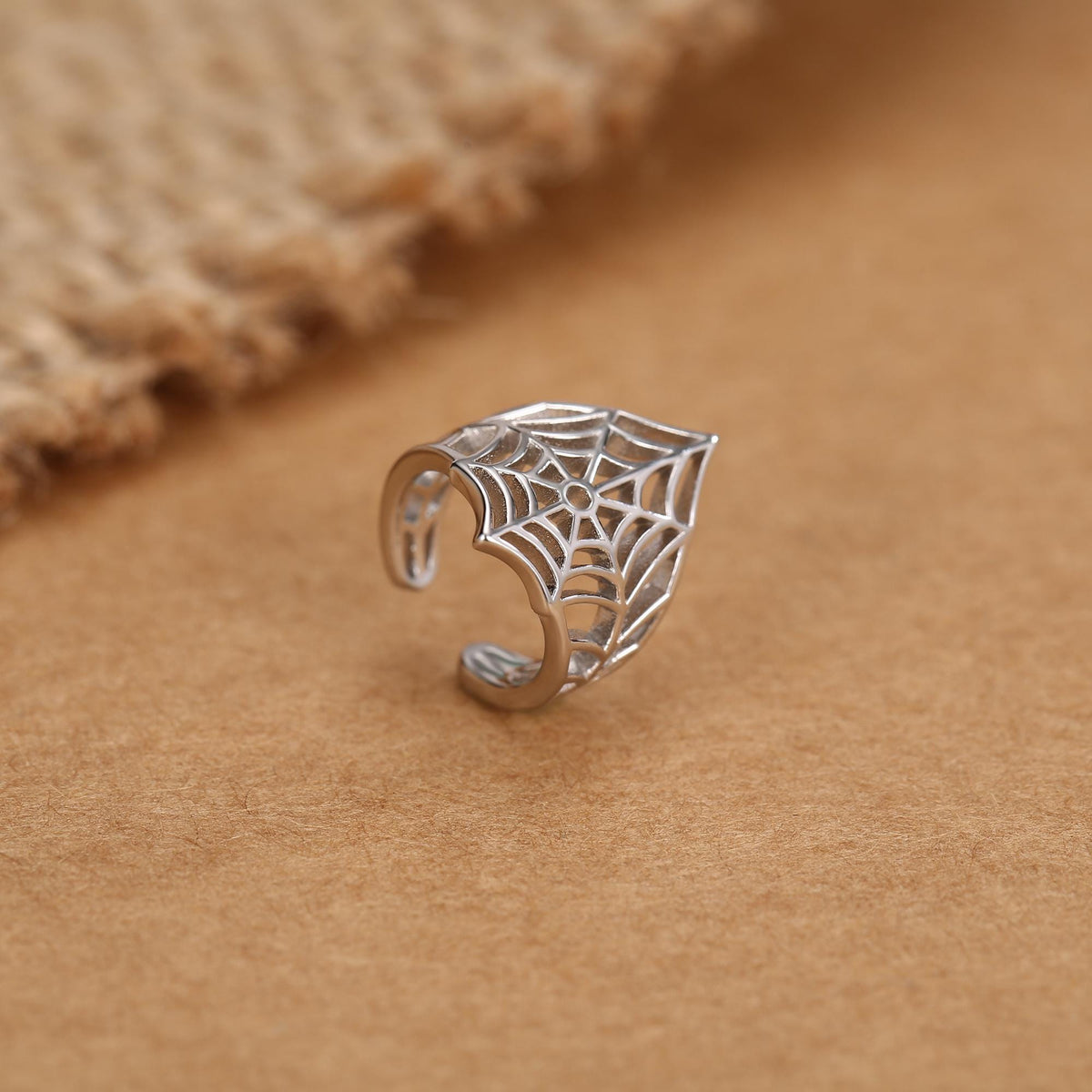 Sterling Silver Spider Web Ear Cuff