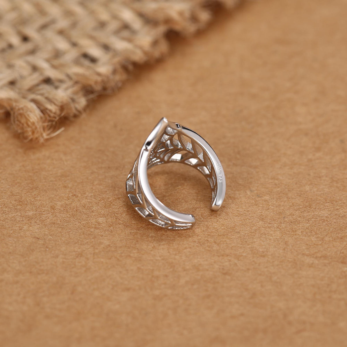 Sterling Silver Spider Web Ear Cuff