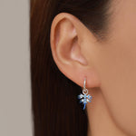 Sterling Silver Blue Glaucus Ocean Huggie Earrings