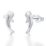 Sterling Silver Whale Shark Stud Earrings