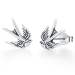 Sterling Silver Swallow Stud Earrings