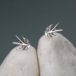 Sterling Silver Swallow Stud Earrings