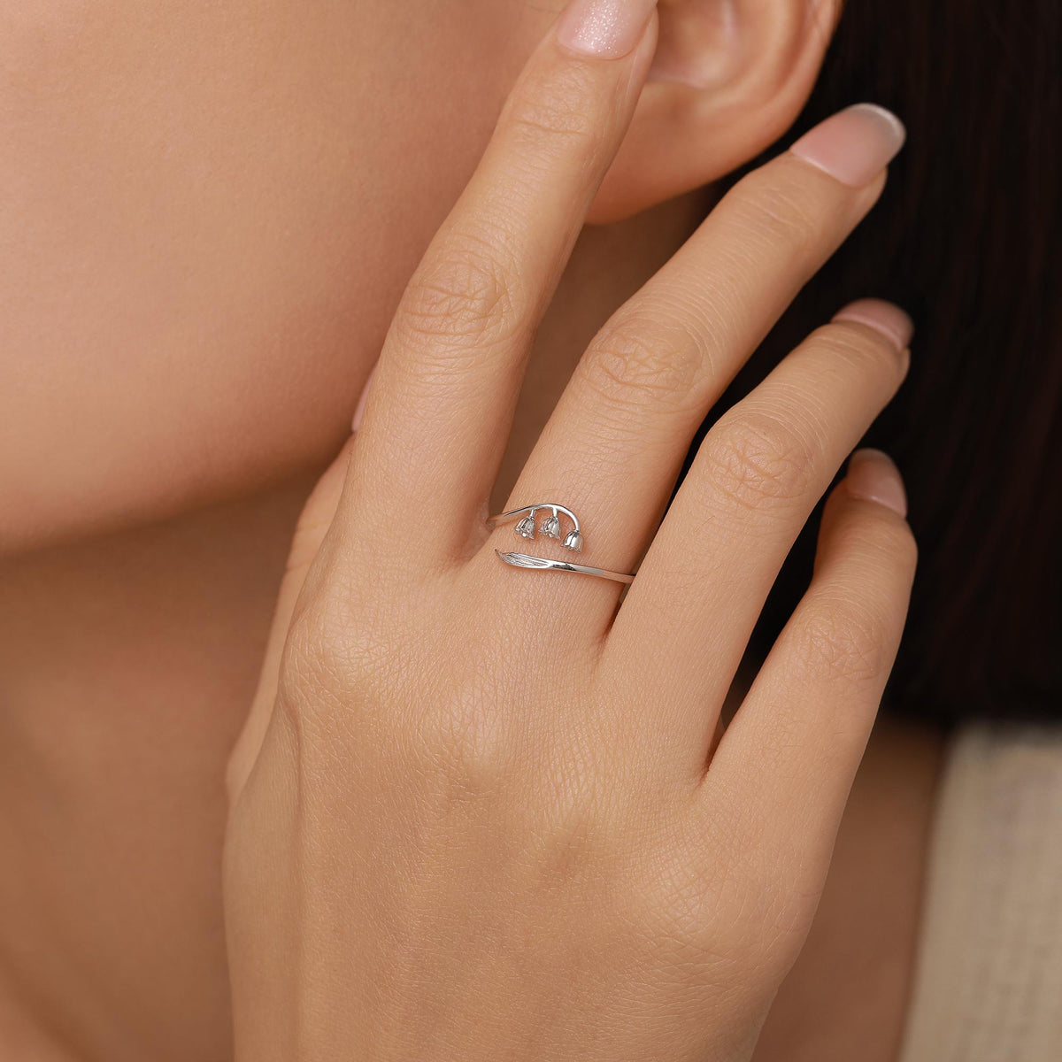 Sterling Silver Lily of the Valley Wrap Ring