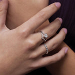Sterling Silver Moissanite Heart Ring