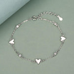 CZ Heart Trio Charm Bracelet