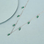 Emerald Green CZ Marquise Satellite Chain Necklace