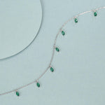 Emerald Green CZ Marquise Satellite Chain Necklace