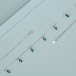 Emerald Green CZ Marquise Satellite Chain Necklace