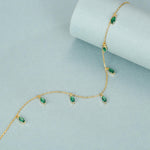 Emerald Green CZ Marquise Satellite Chain Necklace