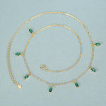 Emerald Green CZ Marquise Satellite Chain Necklace