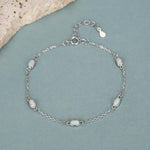 White Opal Oval Station Bracelet