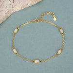 White Opal Oval Station Bracelet